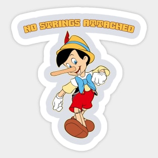 Pinocchio No Strings Attached Sticker